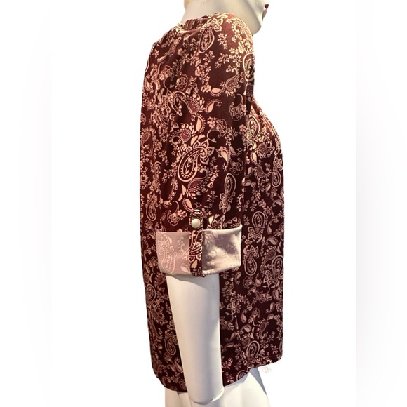 Notations Women’s Top Size Medium Paisley 3/4 Sleeve - Picture 4 of 7